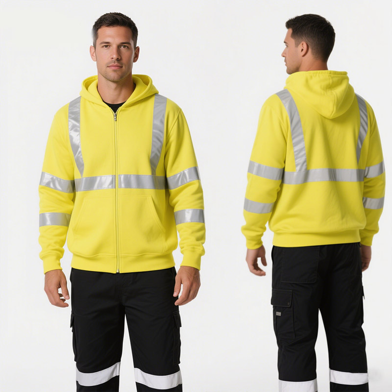 Reflective Hi Vis FR Work Hoodie Jacket - Workwear & U...